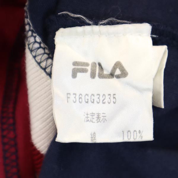 FILA フィラ 半袖 ポロシャツ S ボルドー×ネイビー メンズ