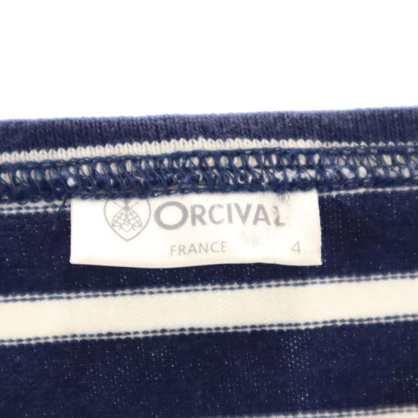 オーシバル 日本製 ボーダー 長袖 Tシャツ 4 ネイビー系 ORCIVAL ロンT メンズ