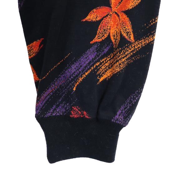 KENZO ケンゾー ゴルフ 日本製 総柄 長袖 ハーフジップ ポロシャツ 2 ブラック系 GOLF レディース