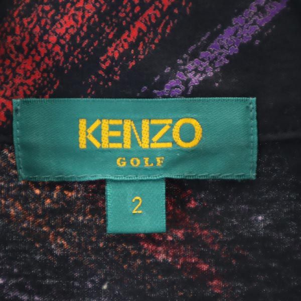 KENZO ケンゾー ゴルフ 日本製 総柄 長袖 ハーフジップ ポロシャツ 2 ブラック系 GOLF レディース