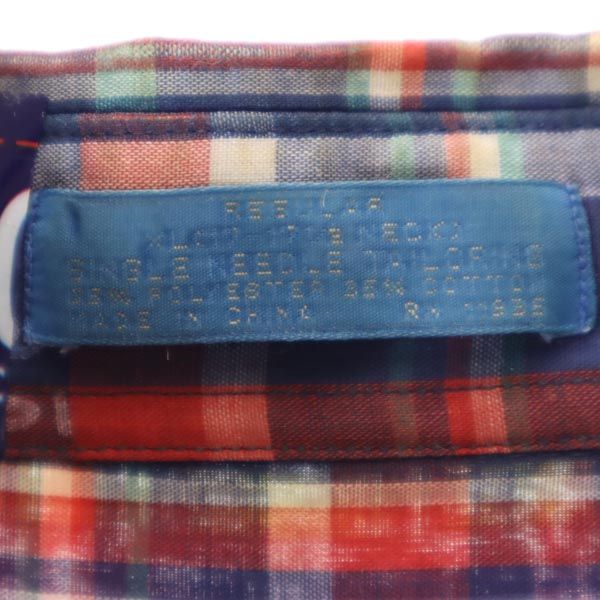 TOWNCRAFT タウンクラフト 90s オールド チェック 長袖 ボタンダウンシャツ XL ネイビー系 メンズ