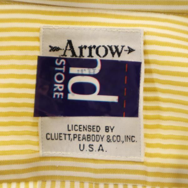 ARROW アロー ストライプ 長袖 シャツ イエロー レディース