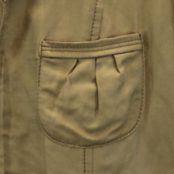 TOMORROWLAND トゥモローランド 日本製 リネン シルクブレンド ノーカラージャケット 38 ブラウン系 collection レディース