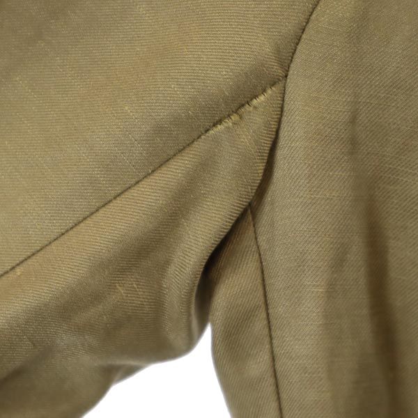 TOMORROWLAND トゥモローランド 日本製 リネン シルクブレンド ノーカラージャケット 38 ブラウン系 collection レディース