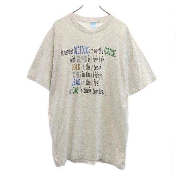 FRUIT OF THE LOOM フルーツオブザルーム 90s オールド USA製 半袖 Tシャツ XXL グレー系 メンズ