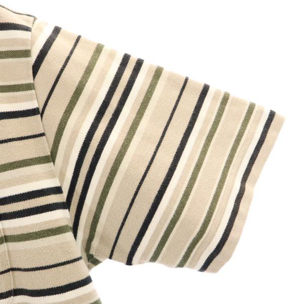 ポロスポーツ ラルフローレン ボーダー柄 半袖 ポロシャツ L ベージュ系 POLO SPORT RALPH LAUREN 鹿の子 メンズ