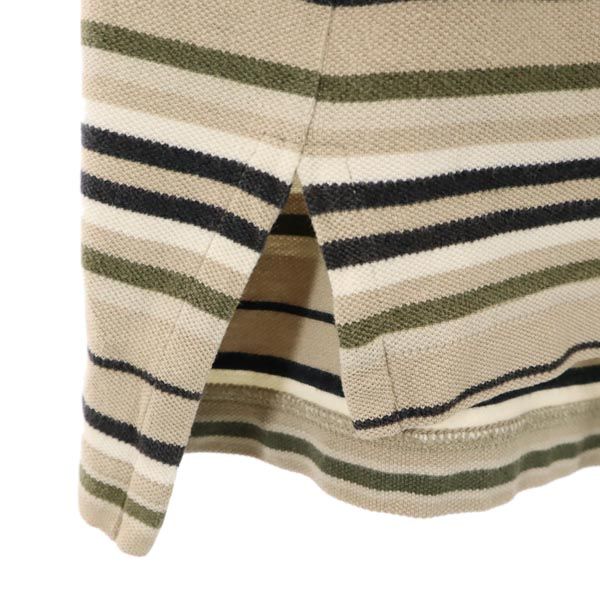 ポロスポーツ ラルフローレン ボーダー柄 半袖 ポロシャツ L ベージュ系 POLO SPORT RALPH LAUREN 鹿の子 メンズ