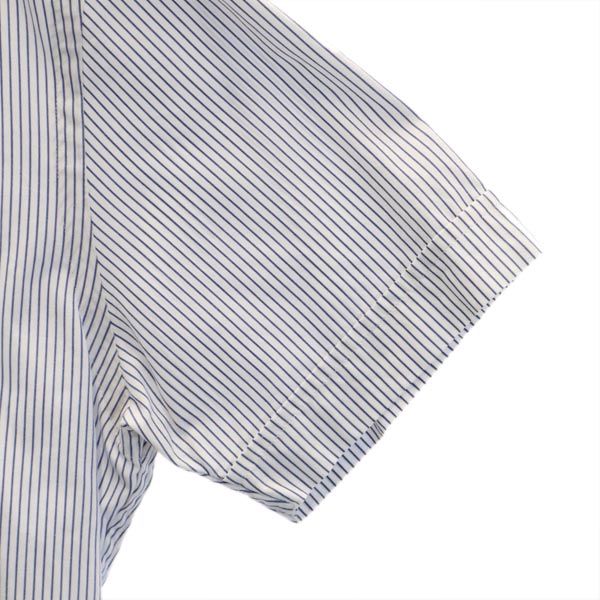 BURBERRY BLACK LABEL バーバリーブラックレーベル 三陽商会 日本製 ストライプ柄 半袖 ボタンダウンシャツ 2 白系 メンズ