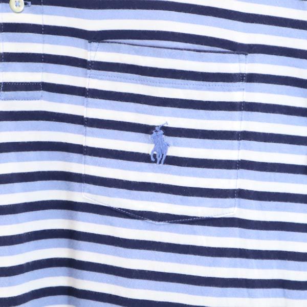 ポロバイラルフローレン ボーダー柄 半袖 ポロシャツ S ブルー系 Polo by Ralph Lauren メンズ