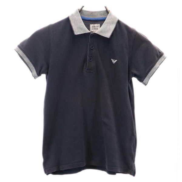 ARMANI JUNIOR アルマーニジュニア 半袖 ポロシャツ 8A グレー系 鹿の子 キッズ