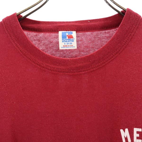 ラッセルアスレチック 90s オールド USA製 半袖 Tシャツ S レッド系 RUSSELL ATHLETIC メンズ