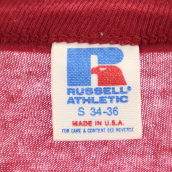 ラッセルアスレチック 90s オールド USA製 半袖 Tシャツ S レッド系 RUSSELL ATHLETIC メンズ