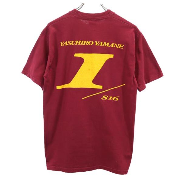 FRUIT OF THE LOOM フルーツオブザルーム バックプリント 半袖 Tシャツ M ボルドー系 YASUHIRO YAMANE 山根康広 メンズ