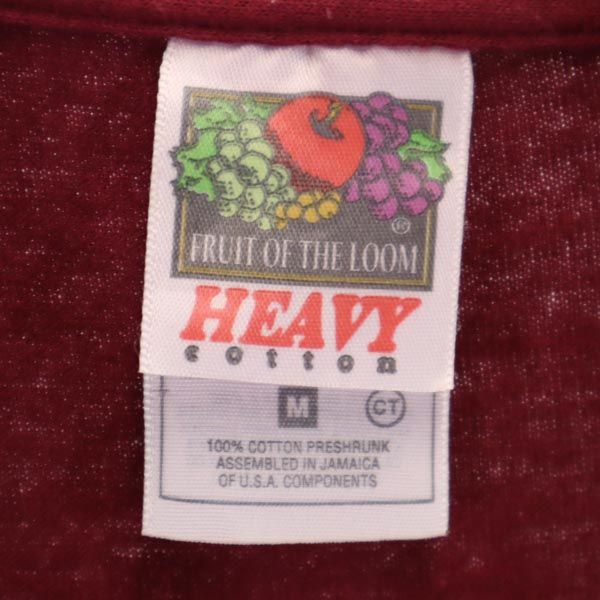 FRUIT OF THE LOOM フルーツオブザルーム バックプリント 半袖 Tシャツ M ボルドー系 YASUHIRO YAMANE 山根康広 メンズ