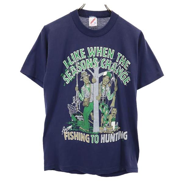 JERZEES ジャージーズ 90s オールド USA製 半袖 Tシャツ M ネイビー メンズ