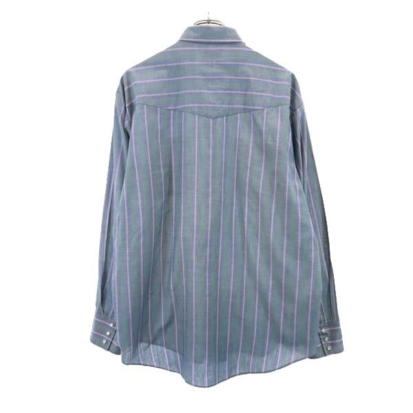 ELY CATTLEMAN エリーキャトルマン 70s ヴィンテージ チェック柄 長袖 ウエスタンシャツ 17.5- グリーン×ブルー メンズ