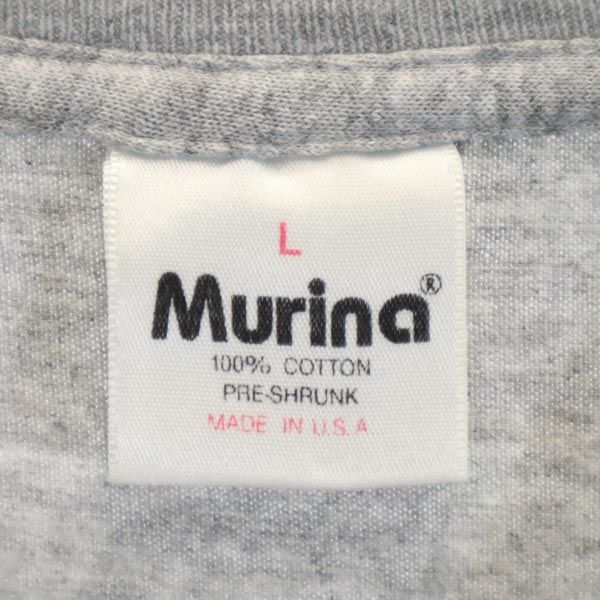 Murina ムリナ 90s オールド USA製 プリント 半袖 Tシャツ L グレー メンズ