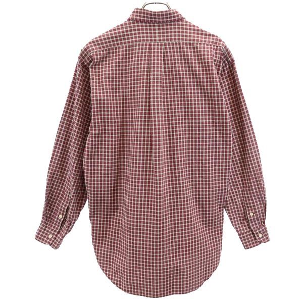 ラルフローレン チェック柄 長袖 ボタンダウンシャツ M レッド系 RALPH LAUREN メンズ