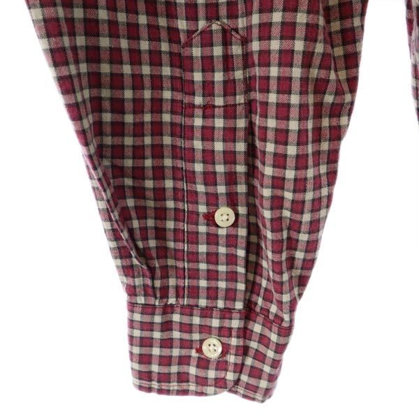 ラルフローレン チェック柄 長袖 ボタンダウンシャツ M レッド系 RALPH LAUREN メンズ