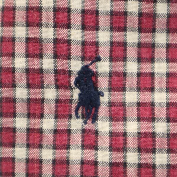 ラルフローレン チェック柄 長袖 ボタンダウンシャツ M レッド系 RALPH LAUREN メンズ