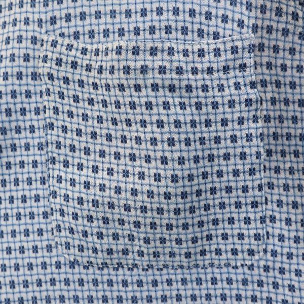 Dunhill ダンヒル 80s ヴィンテージ イタリア製 総柄 長袖 シャツ ホワイト×ブルー メンズ