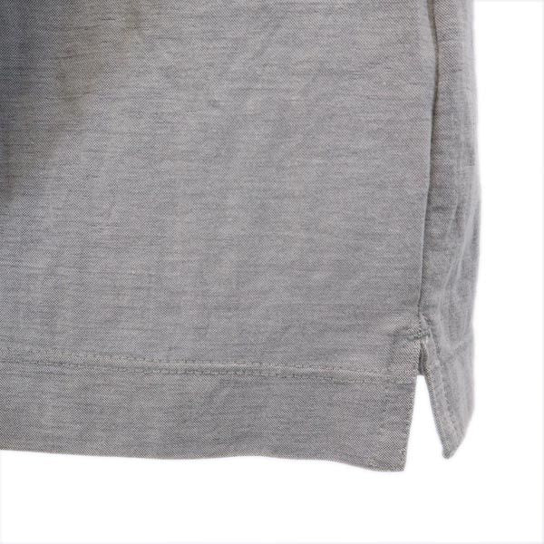 LANVIN en Bleu ランバンオンブルー 日本製 ボーダー 半袖 ポロシャツ 48 グレー×ホワイト メンズ