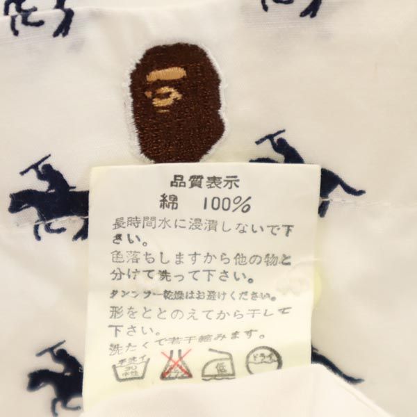 A BATHING APE アベイシングエイプ 日本製 総柄 長袖 シャツ M ホワイト系 メンズ