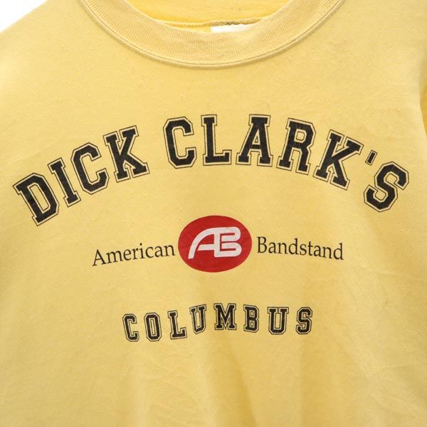 ヘインズ プリント 長袖 トレーナー L イエロー Hanes スウェット 裏起毛 メンズ