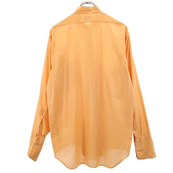 Exclusively Tailored ヴィンテージ 長袖 バンドカラーシャツ 16 オレンジ系 メンズ