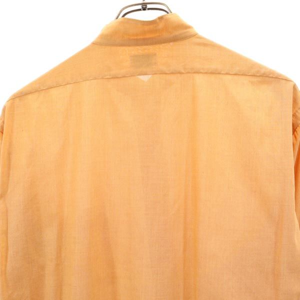 Exclusively Tailored ヴィンテージ 長袖 バンドカラーシャツ 16 オレンジ系 メンズ