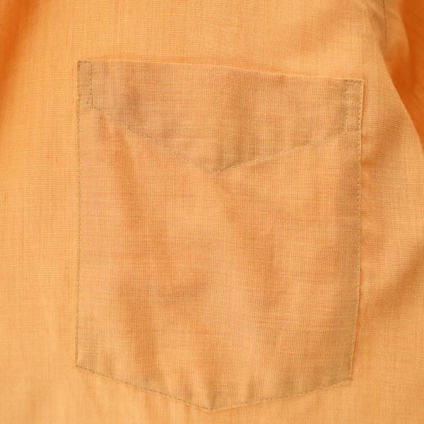 Exclusively Tailored ヴィンテージ 長袖 バンドカラーシャツ 16 オレンジ系 メンズ