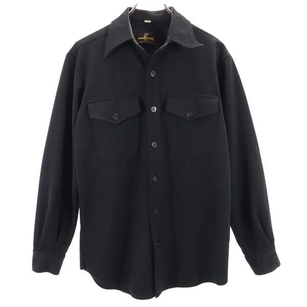 seafarer シーファーラー 長袖 ミリタリーシャツ 15-33 ブラック 米海軍 US NAVY アンカーボタン メンズ