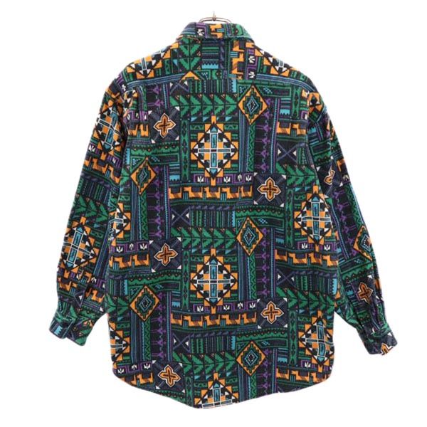 DIE TRAEVMEN DEN KNABEN 80s ヴィンテージ 総柄 長袖 シャツ F ブラック×グリーン系 他 DIE TRAEVMEN DEN KNABEN メンズ