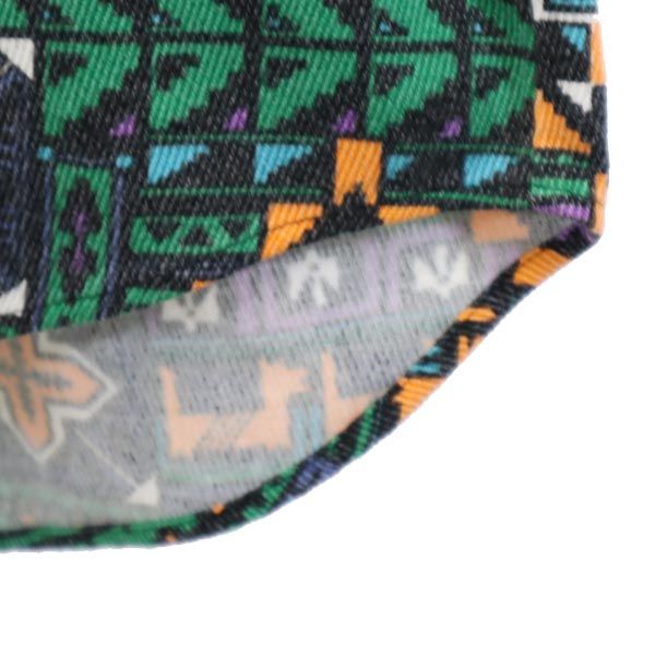 DIE TRAEVMEN DEN KNABEN 80s ヴィンテージ 総柄 長袖 シャツ F ブラック×グリーン系 他 DIE TRAEVMEN DEN KNABEN メンズ