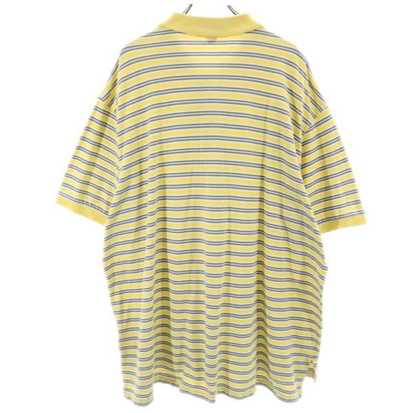 ポロバイラルフローレン ボーダー 半袖 ポロシャツ 3XB イエロー系 Polo by Ralph Lauren 鹿の子 ビッグサイズ メンズ