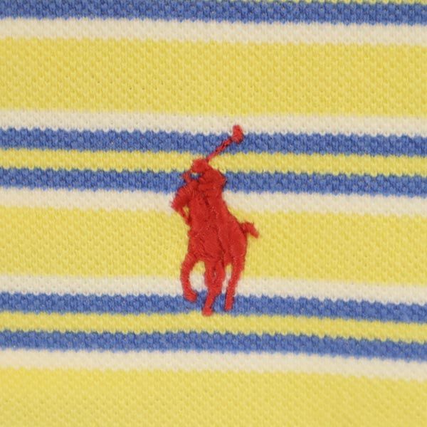 ポロバイラルフローレン ボーダー 半袖 ポロシャツ 3XB イエロー系 Polo by Ralph Lauren 鹿の子 ビッグサイズ メンズ
