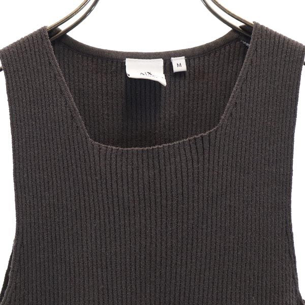 ARMANI EXCHANGE アルマーニエクスチェンジ ノースリーブ リブニット タンクトップ M チャコールブラウン系 レディース