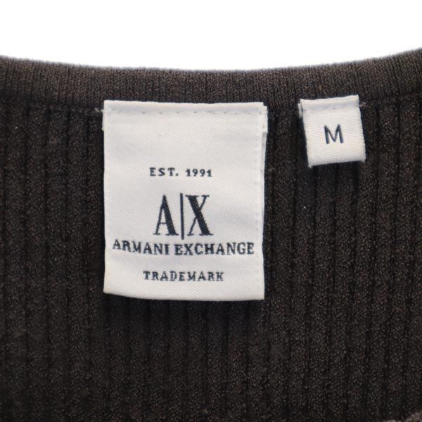 ARMANI EXCHANGE アルマーニエクスチェンジ ノースリーブ リブニット タンクトップ M チャコールブラウン系 レディース