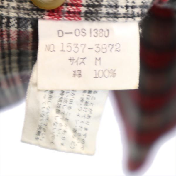 CHAPS チャップス チェック 長袖 ボタンダウンシャツ M レッド系 メンズ