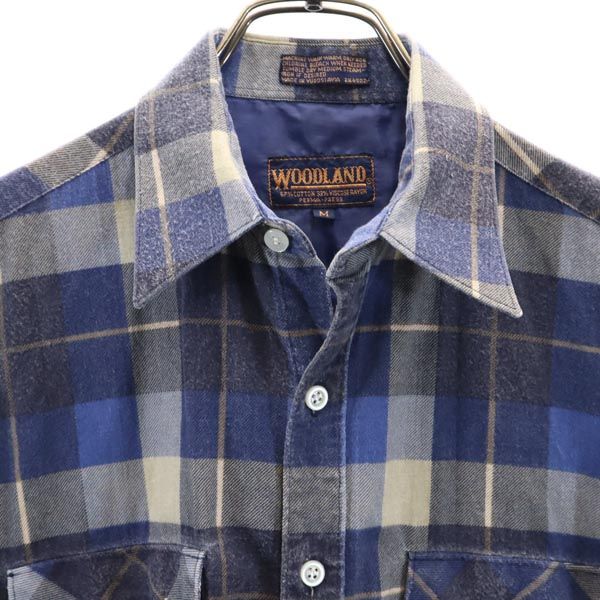 WOODLAND ウッドランド チェック 長袖 シャツ M ブルー系 メンズ