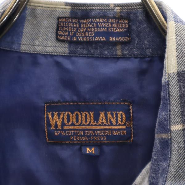 WOODLAND ウッドランド チェック 長袖 シャツ M ブルー系 メンズ