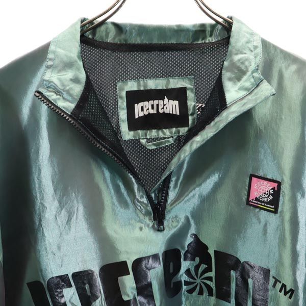 ICE CREAM アイスクリーム 長袖 ハーフジップ プルオーバー ジャケット L グリーン メンズ