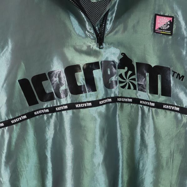 ICE CREAM アイスクリーム 長袖 ハーフジップ プルオーバー ジャケット L グリーン メンズ