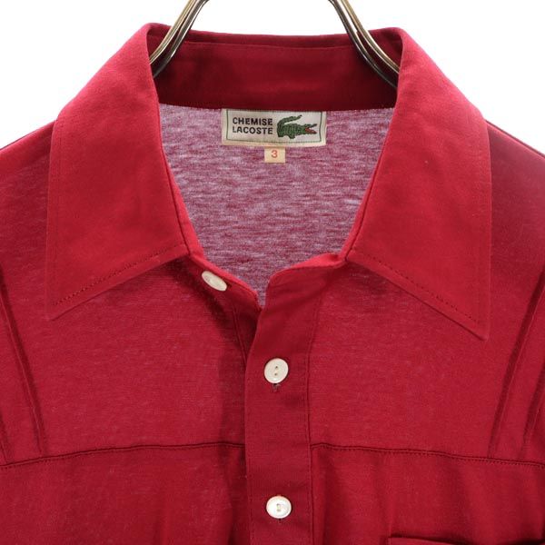 ラコステ 長袖 ポロシャツ 3 ワインレッド系 LACOSTE メンズ