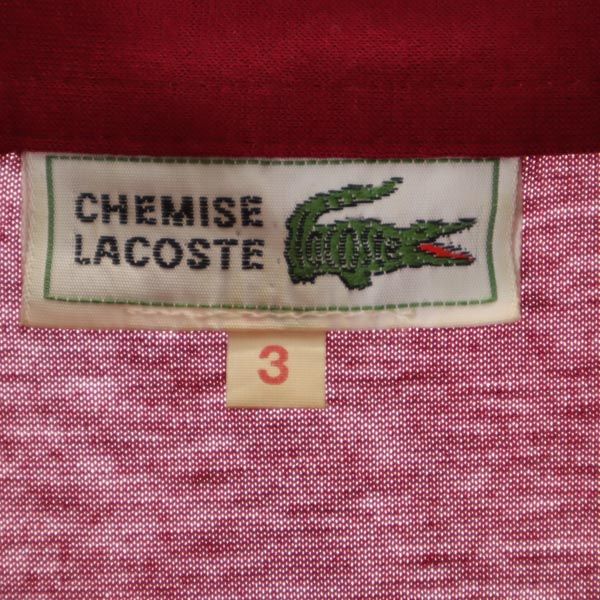 ラコステ 長袖 ポロシャツ 3 ワインレッド系 LACOSTE メンズ
