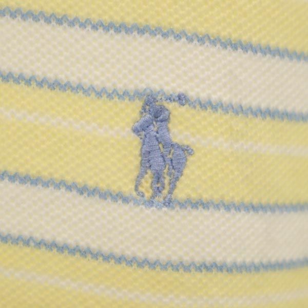 ポロバイラルフローレン ボーダー柄 半袖 ポロシャツ XL イエロー系 Polo by Ralph Lauren 鹿の子 メンズ