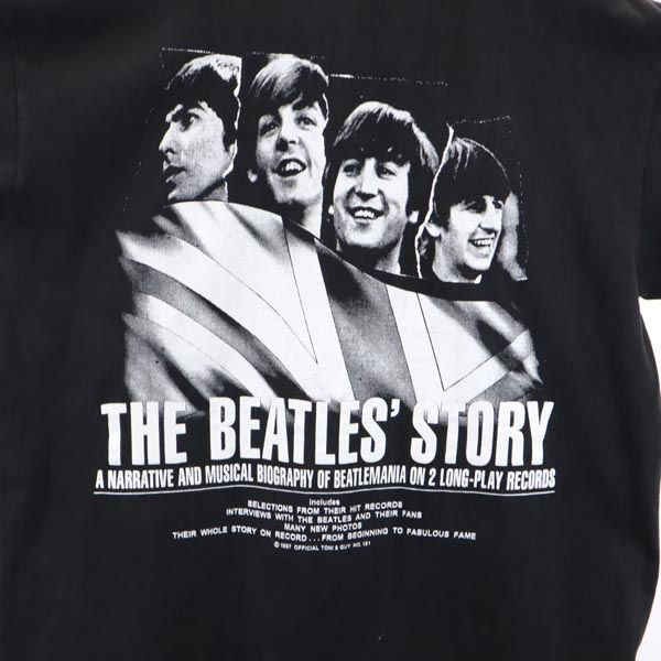 The Beatles ビートルズ 90s オールド バンT 両面プリント 半袖 Tシャツ ブラック メンズ
