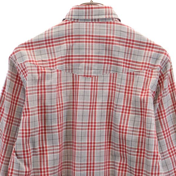 VINTAGE ヴィンテージ 80s チェック 長袖 ウエスタンシャツ レッド系 メンズ