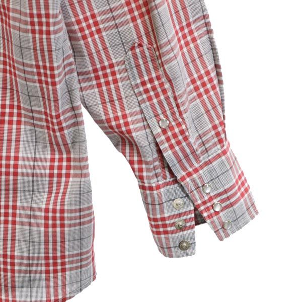 VINTAGE ヴィンテージ 80s チェック 長袖 ウエスタンシャツ レッド系 メンズ