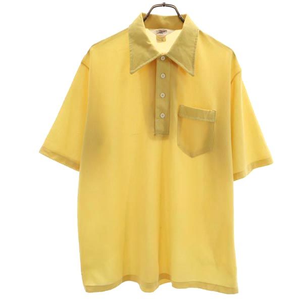 Jantzen ジャンセン 70s ヴィンテージ USA製 半袖 ポロシャツ XL イエロー メンズ